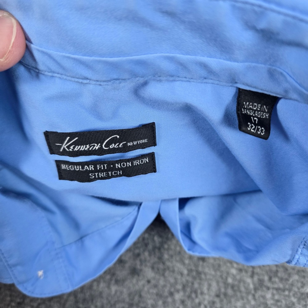 Kenneth Cole Dress Shirt Light‎ Blue Button Down Long Sleeve Menswear - Picture 8 of 13